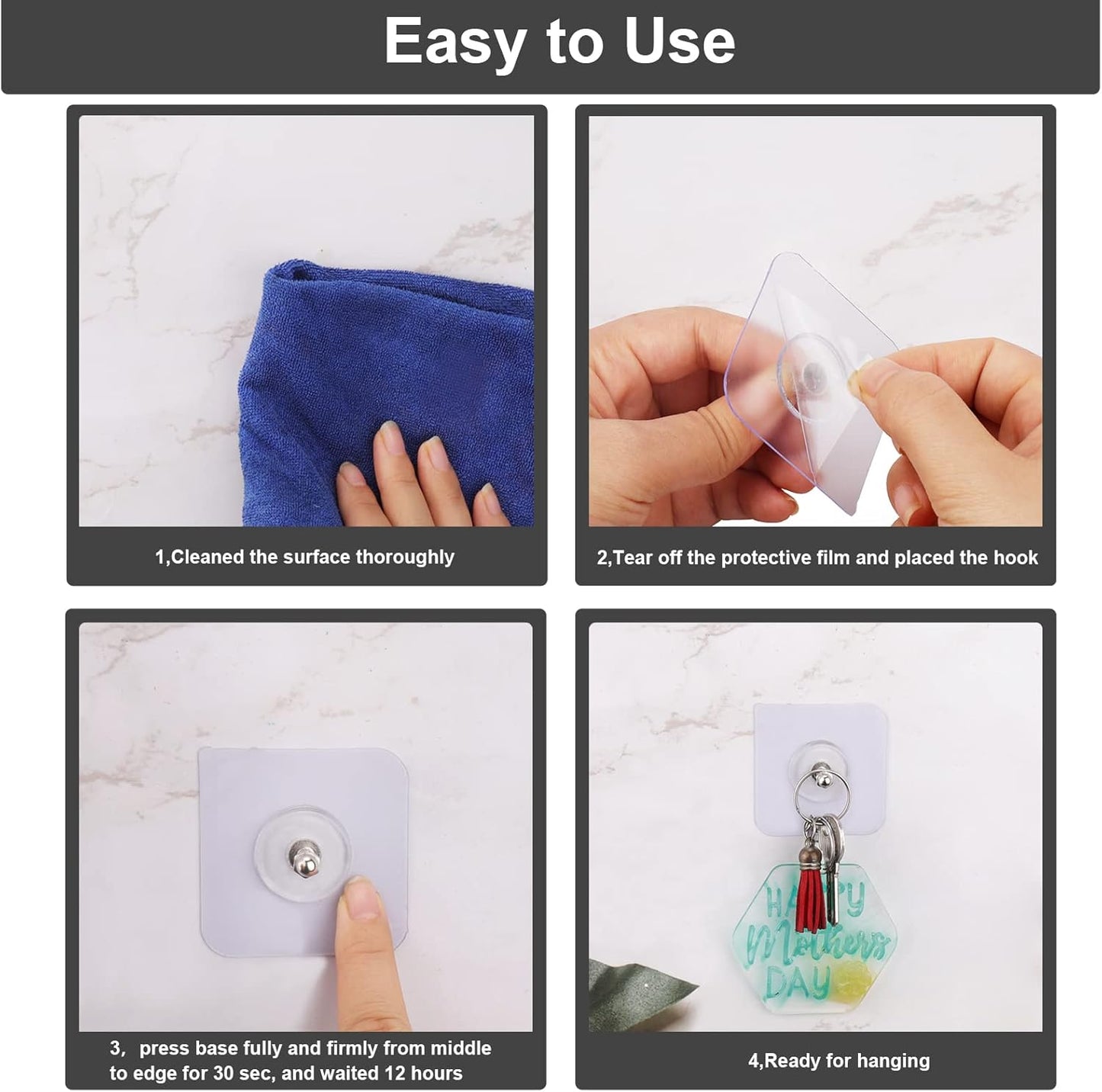 (10-Pcs) Self-Adhesive Wall Screws and Hanging Nails ā Heavy-Duty No-Drill Adhesive Wall Mount Hooks for Frames, Keys, Towels & Home Office Use