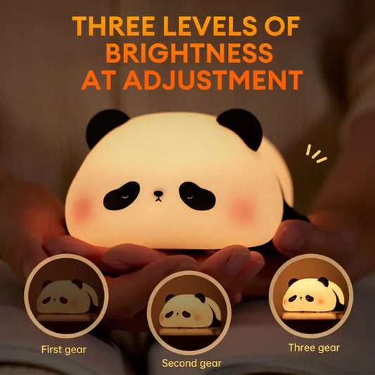 Cute Panda Night Light – Silicone Soft Lamp, Portable & Child-Safe Bedside Light for Everyday Use