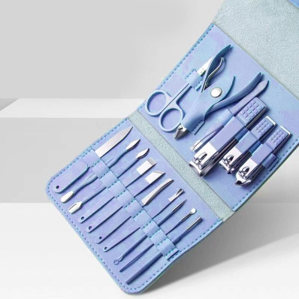 Brandomatic Manicure Kit ā 16-in-1 Grooming Set with Nail Clippers, Cuticle Scissors, Nail Files & Polish Remover (Random Color)