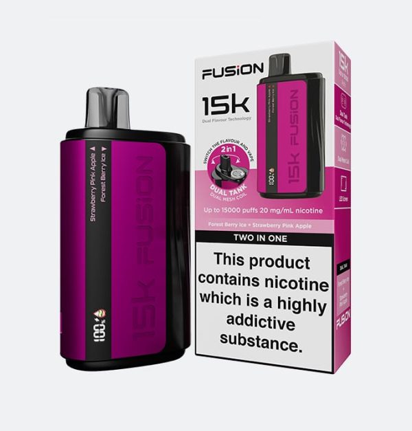 15K Puffs | 20mg Nicotine | Dual Flavor | Rechargeable ā Fusion 2-in-1 Original Disposable Vape with Premium Display & Sleek Design