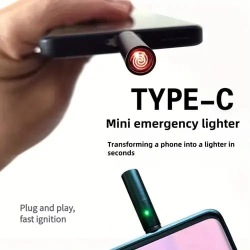 Portable Cigarette Lighter – Windproof USB Plug & Play Rechargeable Car Lighter