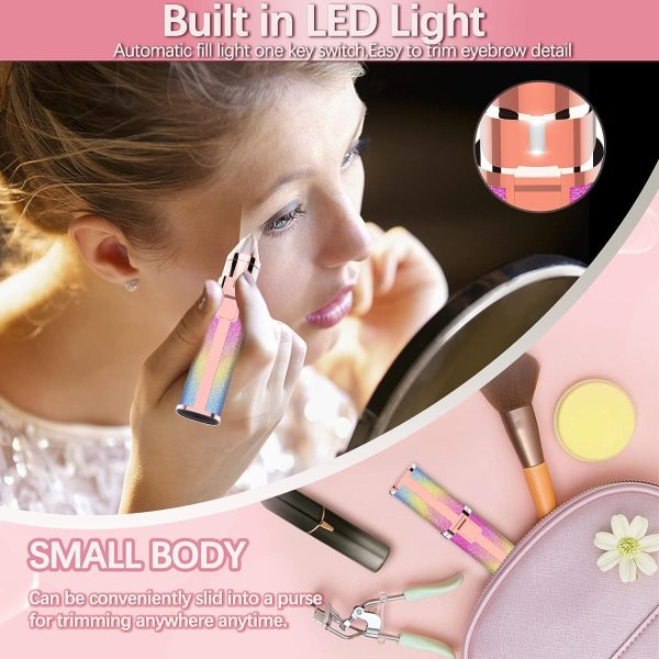 Eyebrow Trimmer 2-in-1 Electric and Facial Shaver – Flawless Rechargeable Hair Remover for Women | Painless Eyebrow & Facial Hair Removal Tool