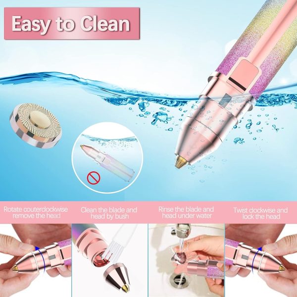 Eyebrow Trimmer 2-in-1 Electric and Facial Shaver – Flawless Rechargeable Hair Remover for Women | Painless Eyebrow & Facial Hair Removal Tool