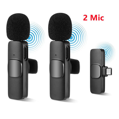 K9 Dual Wireless Lavalier Microphone – Plug & Play for Type-C & iOS | Noise Reduction, Auto Sync, No App Needed