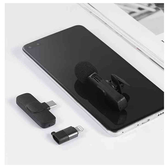 K9 Dual Wireless Lavalier Microphone – Plug & Play for Type-C & iOS | Noise Reduction, Auto Sync, No App Needed