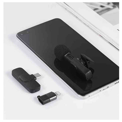 K9 Dual Wireless Lavalier Microphone – Plug & Play for Type-C & iOS | Noise Reduction, Auto Sync, No App Needed