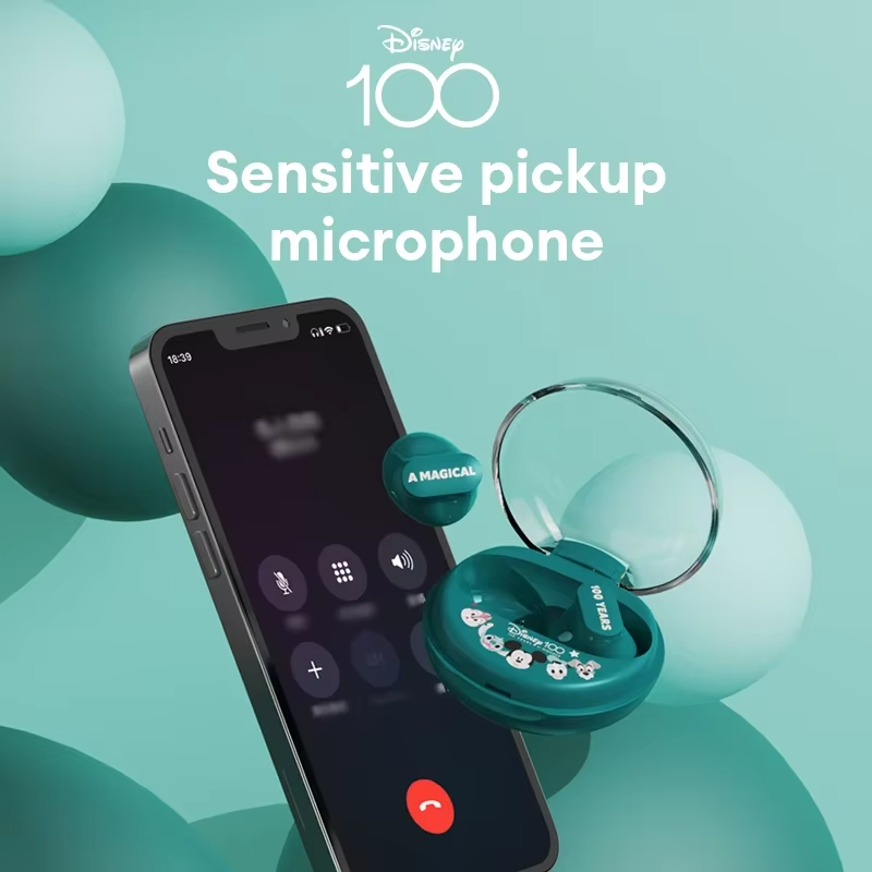 Disney 100th Anniversary Earbuds – QS-T1 Bluetooth 5.3 Wireless Earphones with Low Latency & HiFi Stereo Sound