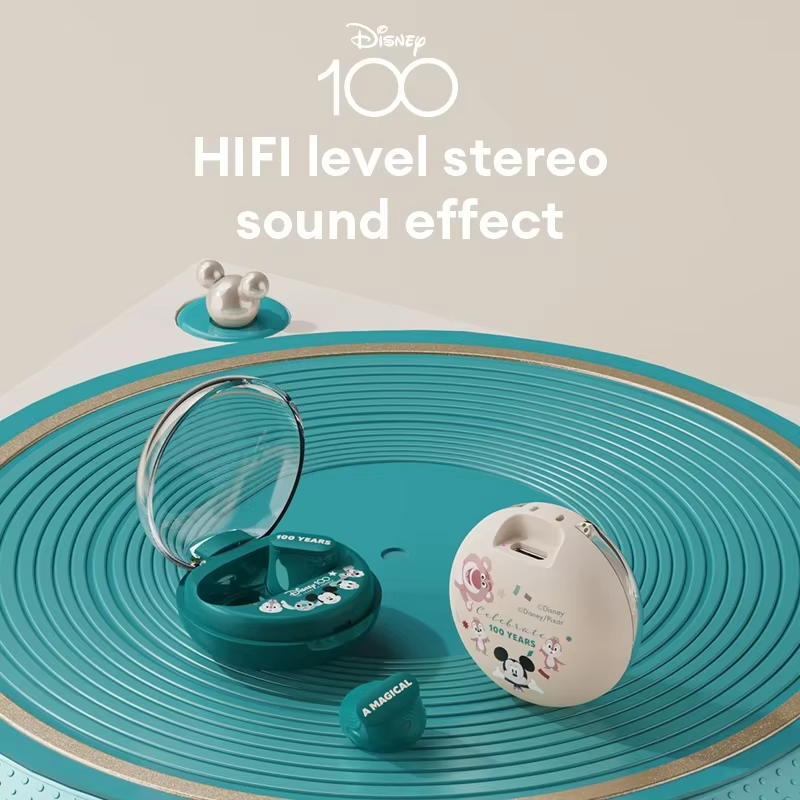 Disney 100th Anniversary Earbuds – QS-T1 Bluetooth 5.3 Wireless Earphones with Low Latency & HiFi Stereo Sound