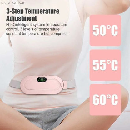 Heating Pad for Women – Portable Period Pain Relief Belt with 3 Heat Levels & 4 Massage Modes | Electric Menstrual Cramp Relief Massager