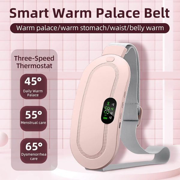 Heating Pad for Women – Portable Period Pain Relief Belt with 3 Heat Levels & 4 Massage Modes | Electric Menstrual Cramp Relief Massager