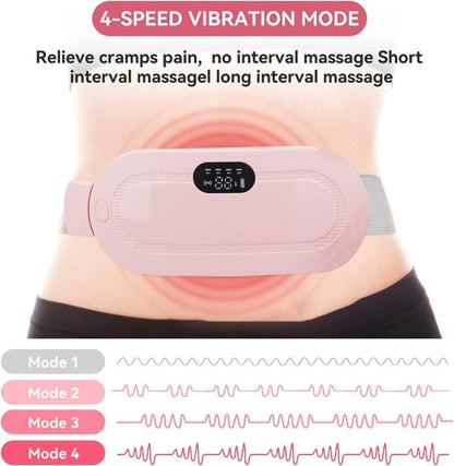 Heating Pad for Women – Portable Period Pain Relief Belt with 3 Heat Levels & 4 Massage Modes | Electric Menstrual Cramp Relief Massager