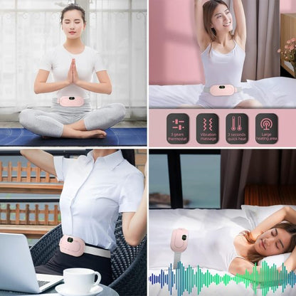 Heating Pad for Women – Portable Period Pain Relief Belt with 3 Heat Levels & 4 Massage Modes | Electric Menstrual Cramp Relief Massager
