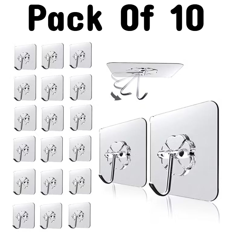 (10 Pcs) Adhesive Wall Hooks | No Drill Self-Adhesive Hooks for Home Organization