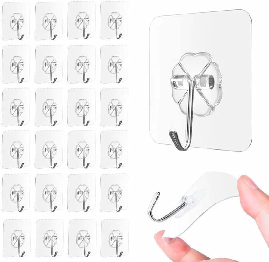 (10 Pcs) Adhesive Wall Hooks | No Drill Self-Adhesive Hooks for Home Organization
