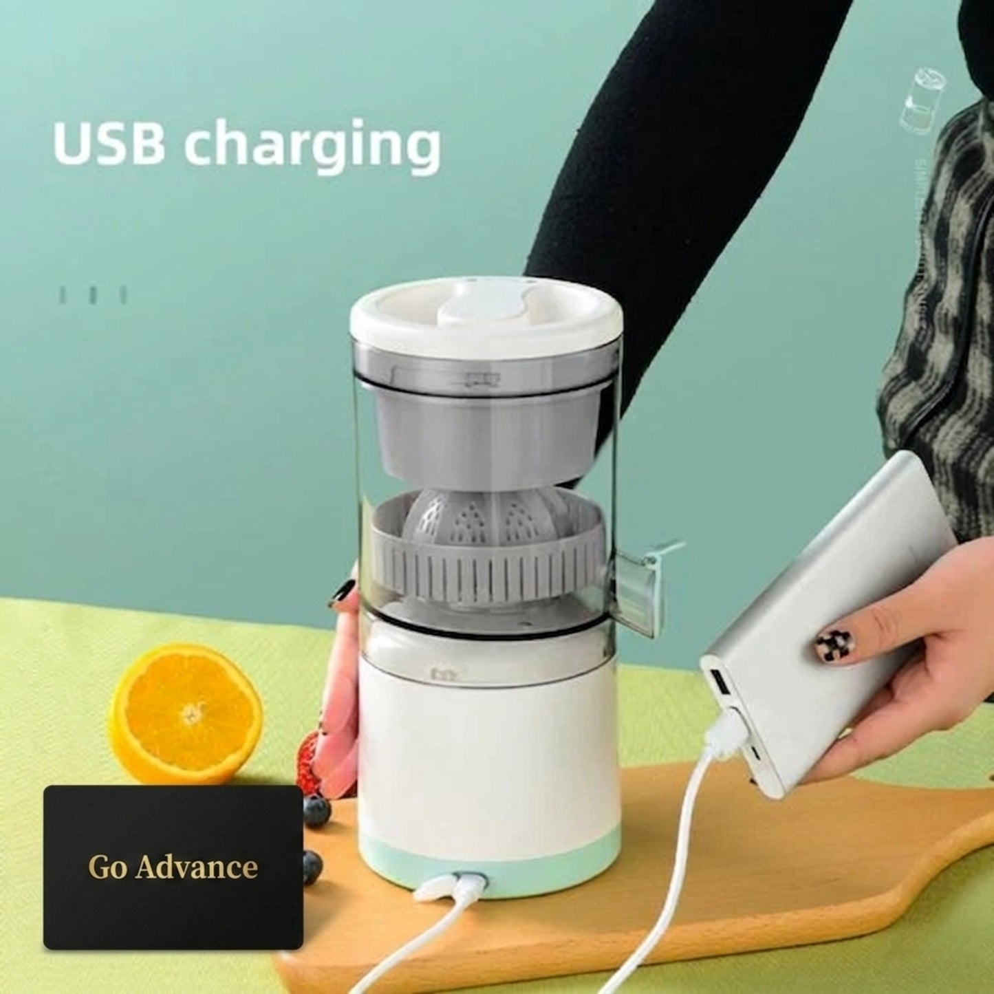 Rechargeable | Hands-Free | Easy to Clean – Portable Electric Citrus Juicer for Orange, Lemon & Grapefruit