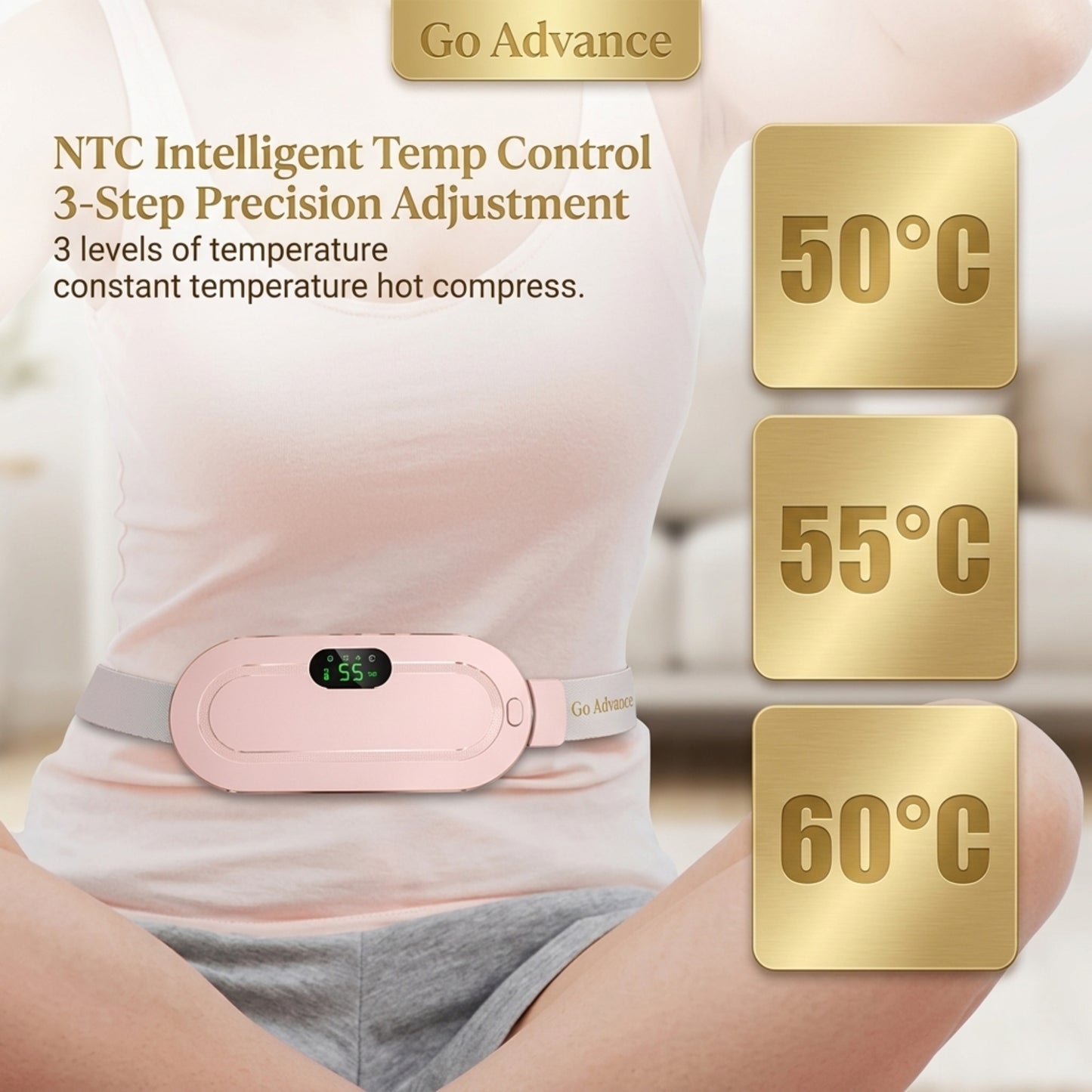 Digital Heating & Vibrating Belt – Electric Menstrual Cramp Relief Pad for Women