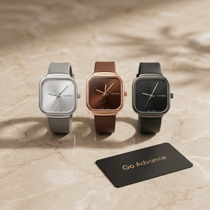 Calvin Klein Black Quartz Analog Watch for Men | Square Dial Silicone Strap Luxury Wristwatch ⌚🖤