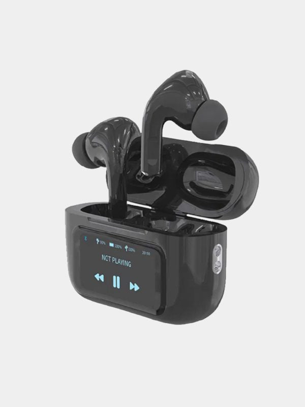 A9 Pro Wireless Earbuds – ANC/ENC, Dual Dark Touch Display, Noise Reduction for Android & iOS