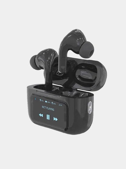 A9 Pro Wireless Earbuds – ANC/ENC, Dual Dark Touch Display, Noise Reduction for Android & iOS