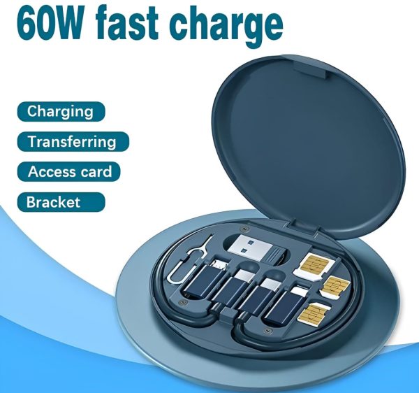 5-in-1 Data Cable Set – All-in-One Fast Charging Kit (60W, Random Color)