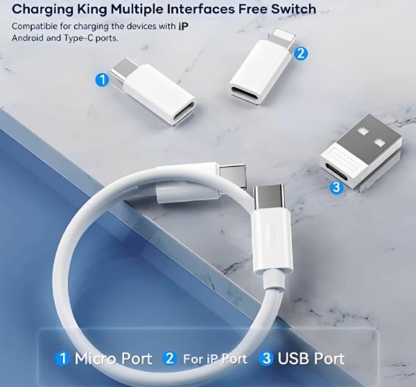 5-in-1 Data Cable Set – All-in-One Fast Charging Kit (60W, Random Color)