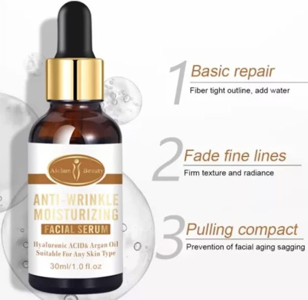 Aichun Beauty Anti-Wrinkle Hyaluronic Acid & Argan Oil Facial Serum – 30ml