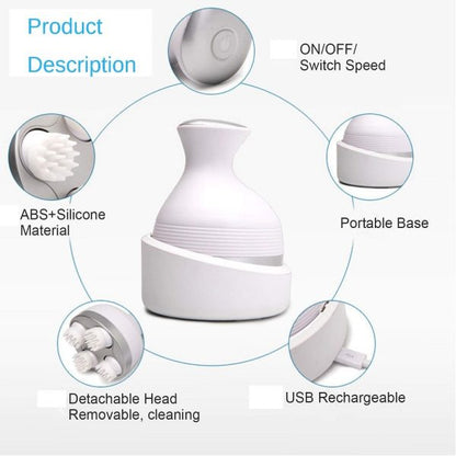 Portable Massager Electric Scalp – Washable Head Massager with 4 Rotating Clusters for Hair Growth & Fatigue Relief