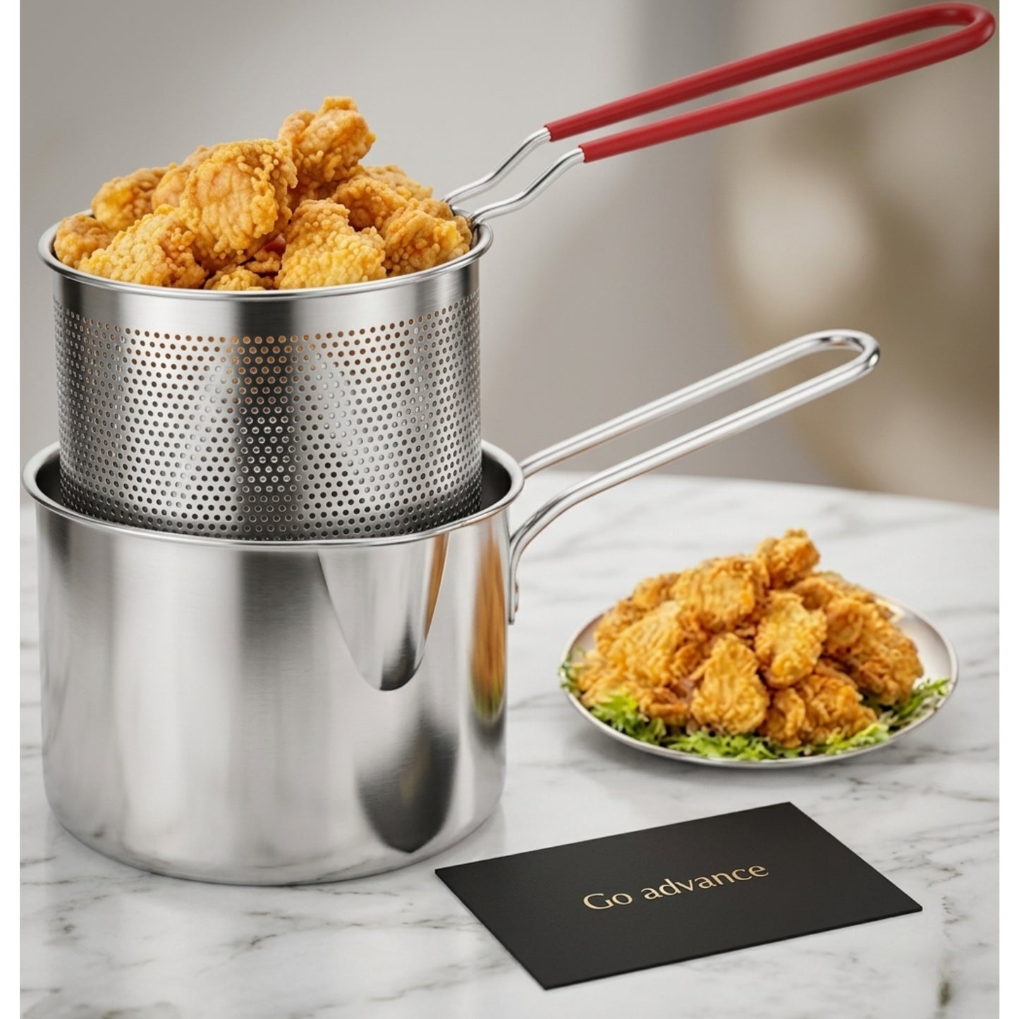 Stainless Steel Deep Fryer Pot with Strainer Basket – 12L Capacity for Frying, Boiling & Baking