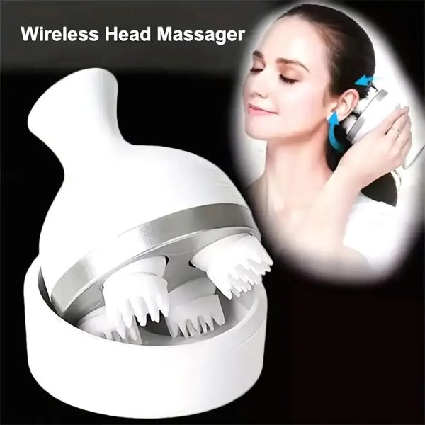 Portable Massager Electric Scalp – Washable Head Massager with 4 Rotating Clusters for Hair Growth & Fatigue Relief