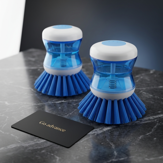 Self Dispensing Cleaning Brush – Liquid Soap Plastic Dish Brush for Kitchen & Home (Random Color)