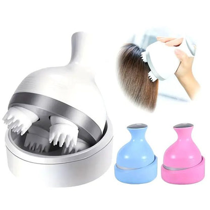 Portable Massager Electric Scalp – Washable Head Massager with 4 Rotating Clusters for Hair Growth & Fatigue Relief