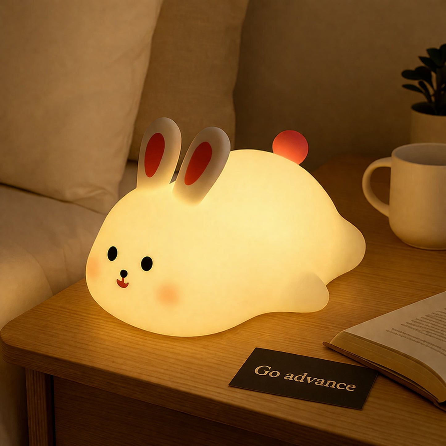Cute Rabbit Silicone Lamp Soft Touch Night Light For Kids And Home Decor