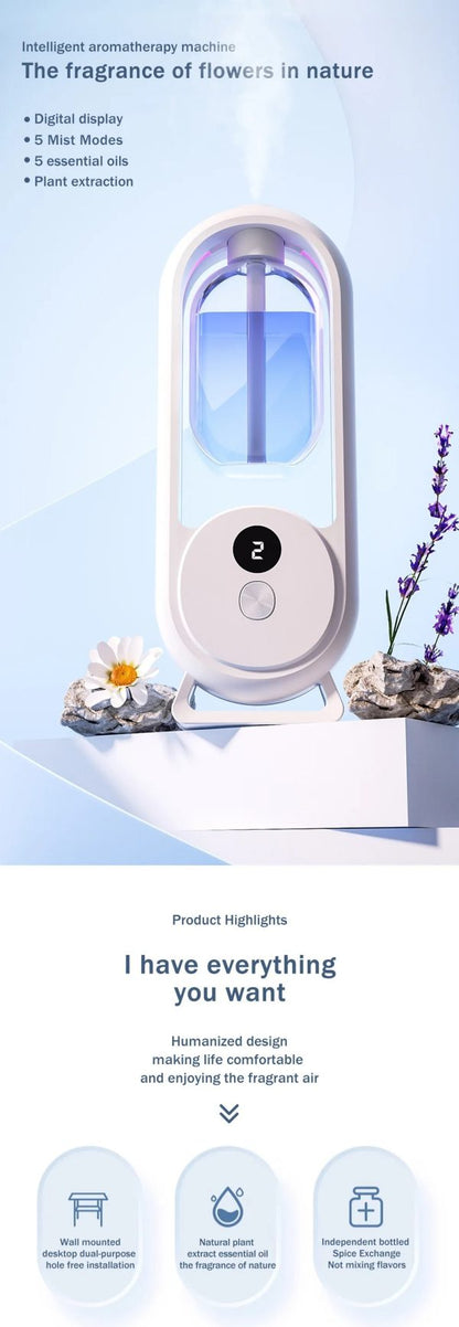 AuraDrop Essential Diffuser Rechargeable 5-mode Aromatic Diffuser