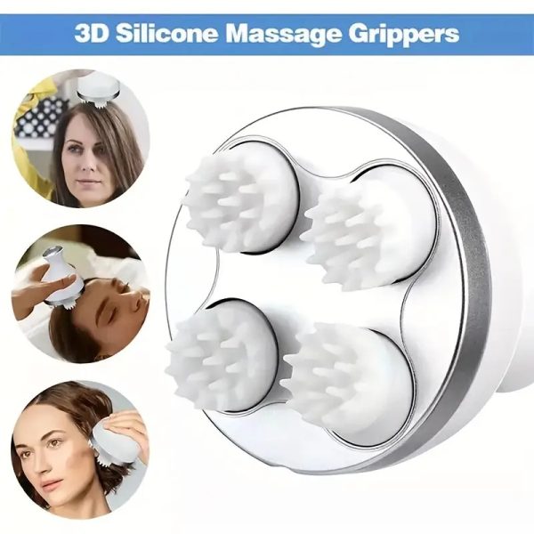 Portable Massager Electric Scalp – Washable Head Massager with 4 Rotating Clusters for Hair Growth & Fatigue Relief