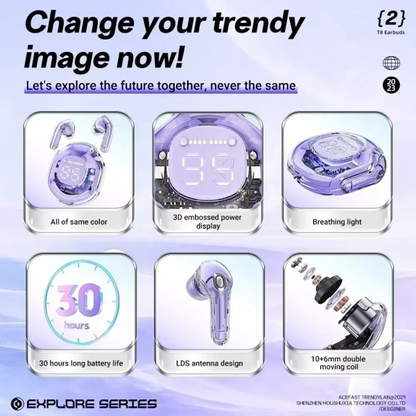 Wireless Earbuds Air39 | Bluetooth 5.3 | Clear Sound | Heavy Bass | Noise Reduction |  Led Display – Random Color