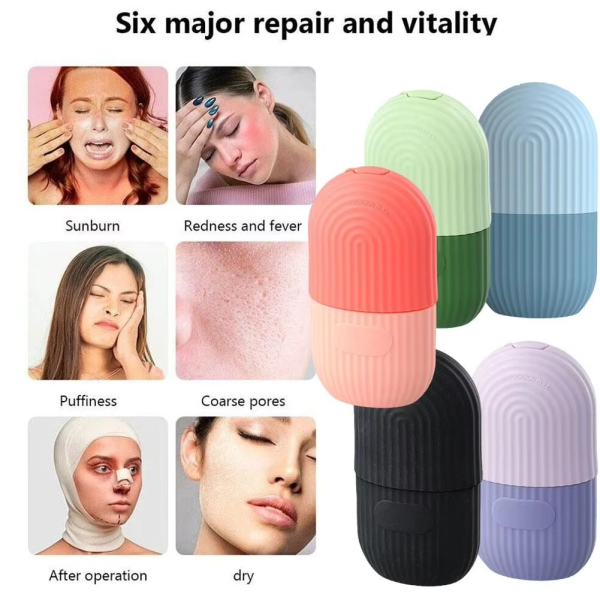 Ice Roller Facial Massage & Scrub Tool – Silicone Ice Cube Roller