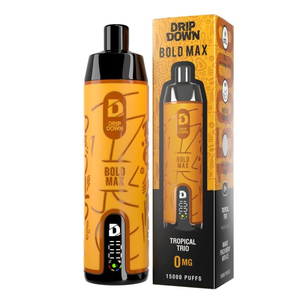 Disposable Vape 15K Puffs | 3mg | Rechargeable – Drip Down Bold Max Original  with Premium Display & Sleek Design
