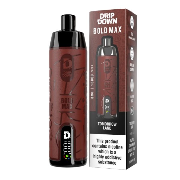 Disposable Vape 15K Puffs | 3mg | Rechargeable – Drip Down Bold Max Original  with Premium Display & Sleek Design