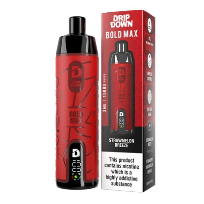Disposable Vape 15K Puffs | 3mg | Rechargeable – Drip Down Bold Max Original  with Premium Display & Sleek Design