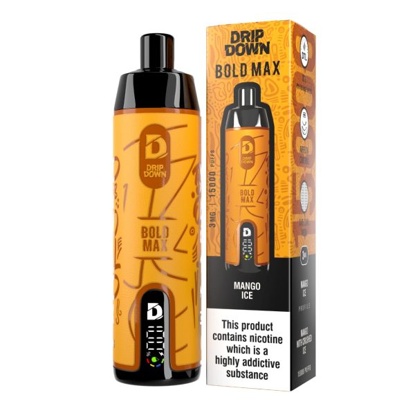 Disposable Vape 15K Puffs | 3mg | Rechargeable – Drip Down Bold Max Original  with Premium Display & Sleek Design