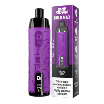Disposable Vape 15K Puffs | 3mg | Rechargeable – Drip Down Bold Max Original  with Premium Display & Sleek Design