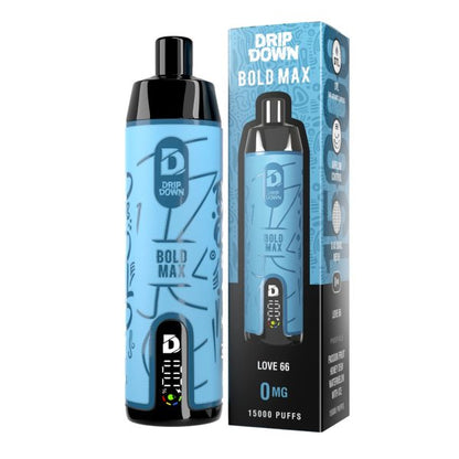 Disposable Vape 15K Puffs | 3mg | Rechargeable – Drip Down Bold Max Original  with Premium Display & Sleek Design