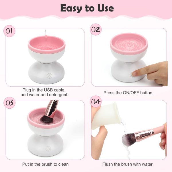 Makeup Brush Cleaner Machine Electric  – USB Powered Scrubber for Gentle & Efficient Cleaning