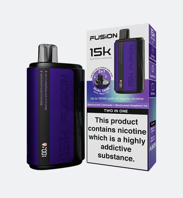 15K Puffs | 20mg Nicotine | Dual Flavor | Rechargeable – Fusion 2-in-1 Original Disposable Vape with Premium Display & Sleek Design