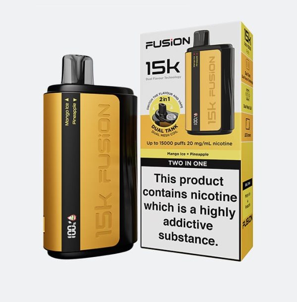 15K Puffs | 20mg Nicotine | Dual Flavor | Rechargeable – Fusion 2-in-1 Original Disposable Vape with Premium Display & Sleek Design