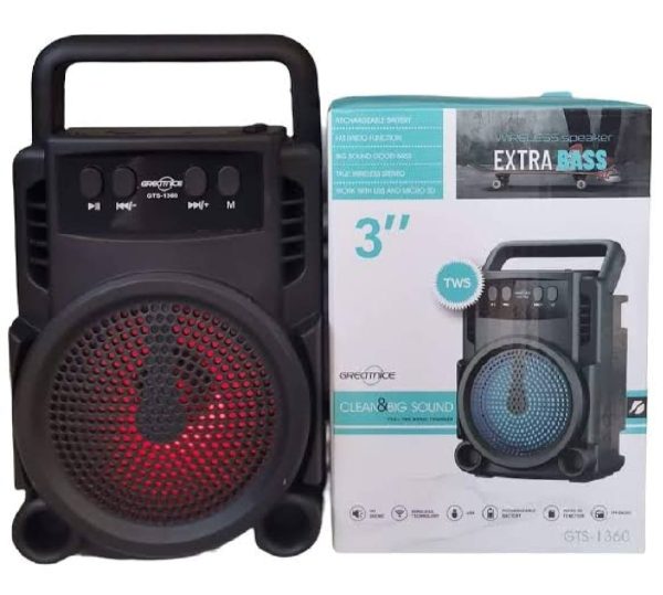 Bluetooth Speaker Portable | Rechargeable | Super Loud – GTS 1360 Mini Wireless with FM Radio, USB & SD Card Support