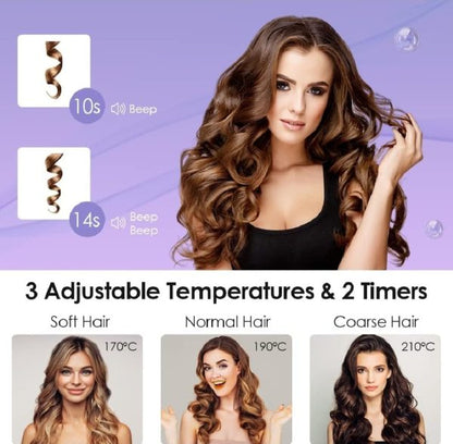 Hair Curler 32mm Automatic – 3 Heat Settings, 2 Timers, Anti-Scald Design, AUS Plug (Random Color)
