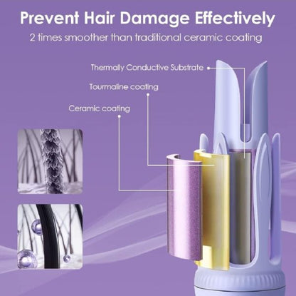 Hair Curler 32mm Automatic – 3 Heat Settings, 2 Timers, Anti-Scald Design, AUS Plug (Random Color)