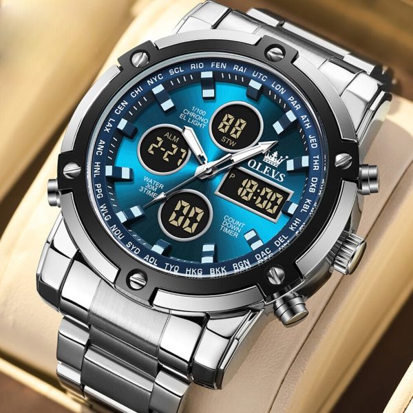 Men’s Digital Watch Waterproof Stainless Steel