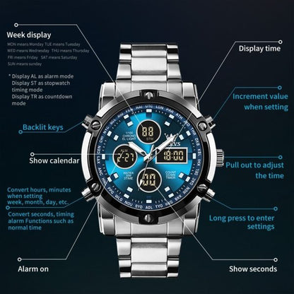 Men’s Digital Watch Waterproof Stainless Steel